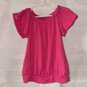 Cherokee Girls Pink Blouse Size 3T Toddler Short Sleeve Top